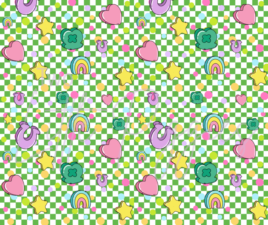 Printed Vinyl - St. Patrick's - Lucky Charms Checkered