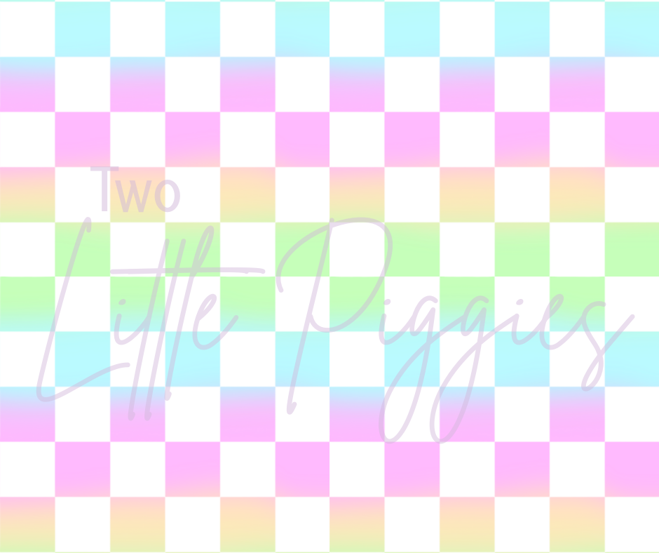 Printed Vinyl - Pastel Rainbow Checker