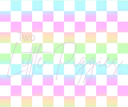 Printed Vinyl - Pastel Rainbow Checker