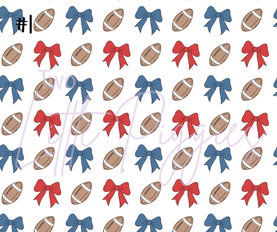Printed Vinyl - Football and Bows