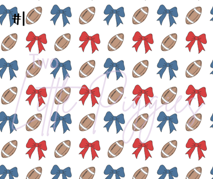 Printed Vinyl - Football and Bows