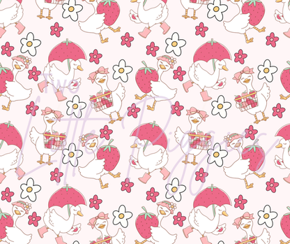 Printed Vinyl -  Strawberry Silly Goose