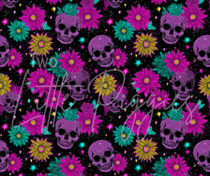Printed Vinyl - Skelli Flowers