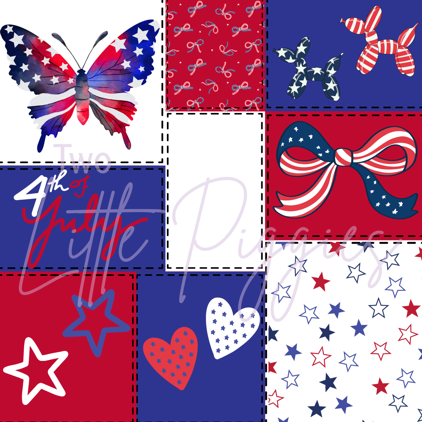 Printed Vinyl - Patchwork - 4th of July