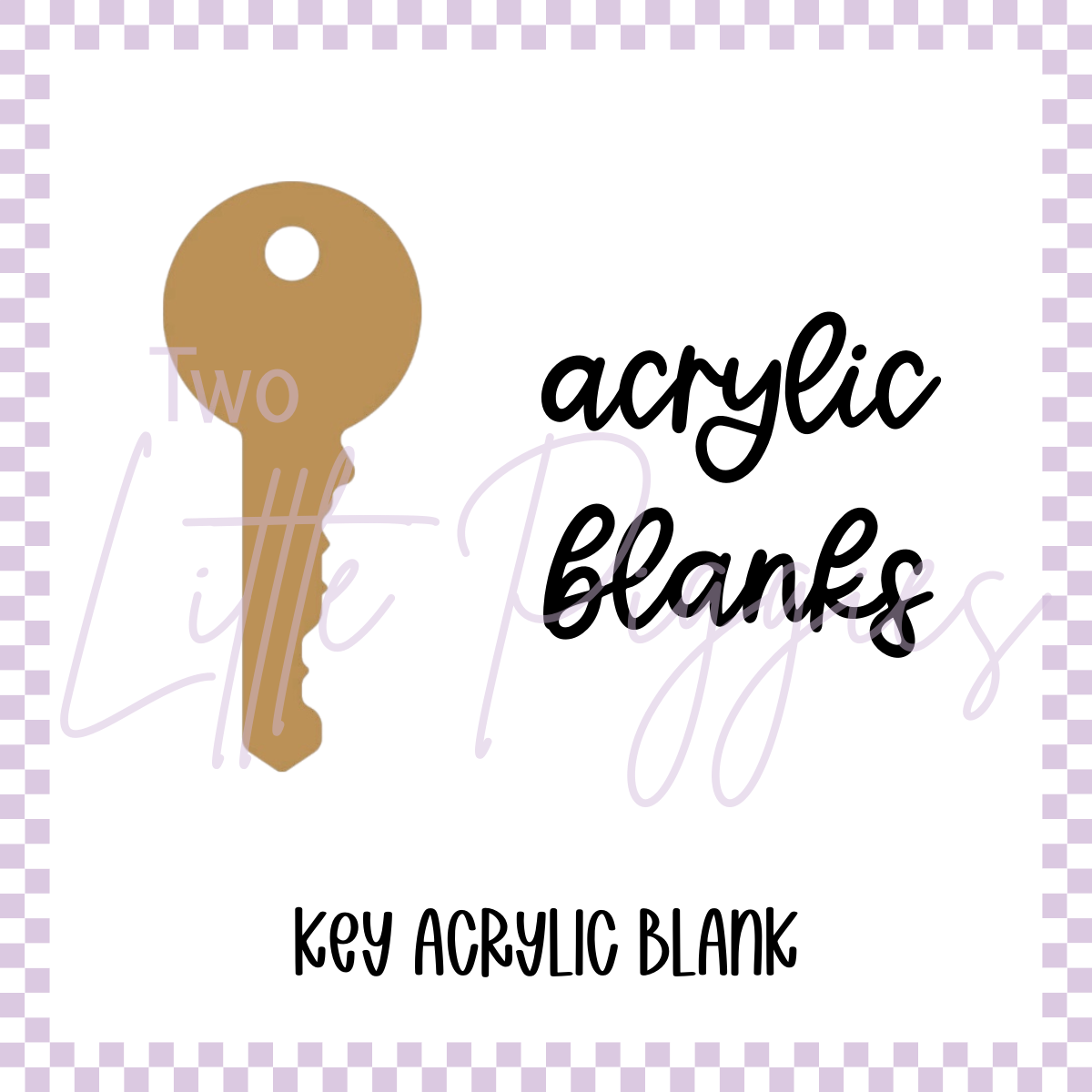 Acrylic Blank - Key Keychain Blank (3pc)
