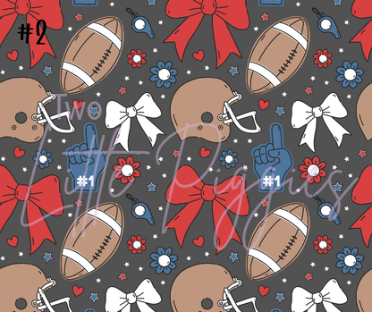 Printed Vinyl - Football and Bows