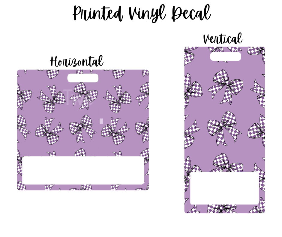 Printed Vinyl - Purple Checkered Bows