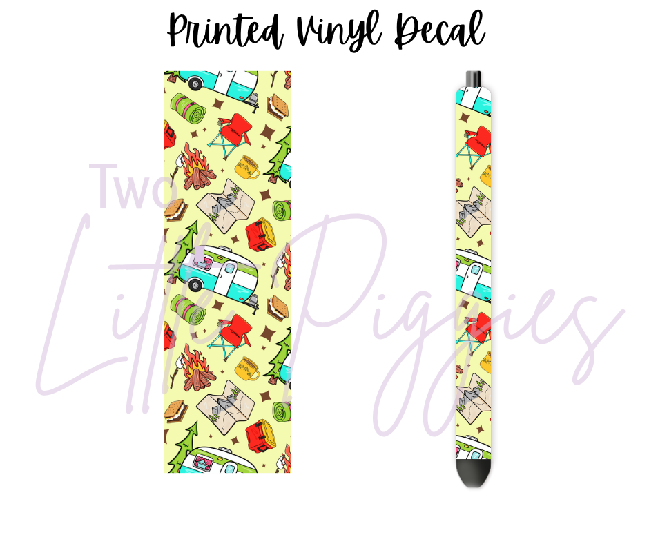 Printed Vinyl - Let's Go Camping - Yellow