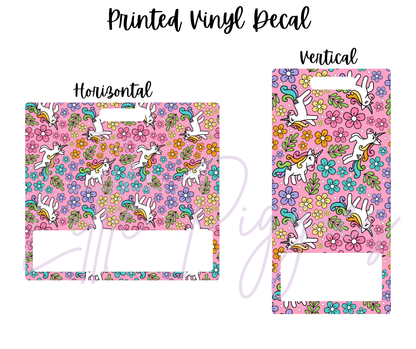 Printed Vinyl - Unicorns and Flowers
