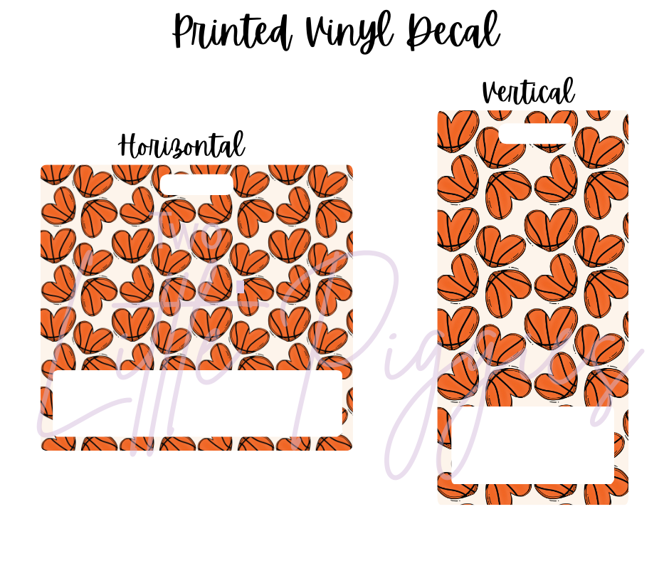 Printed Vinyl - Basketball Hearts