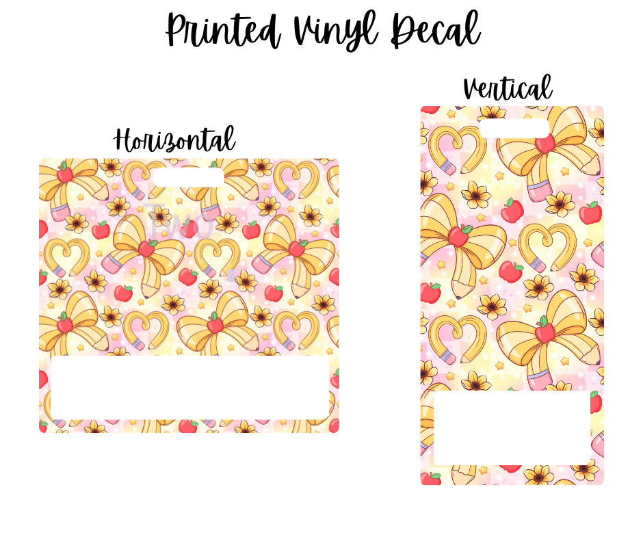 Printed Vinyl - Back to School - Heart Pencil Bow