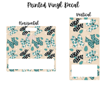 Printed Vinyl - Western Teal Bows