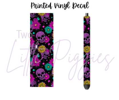 Printed Vinyl - Skelli Flowers