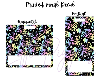 Printed Vinyl - Pastel Rainbow F*** on Black