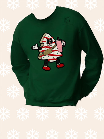 Christmas Tree Snack Crewneck_Chenille Patch