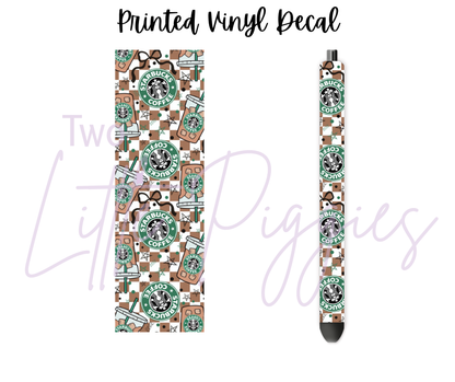 Printed Vinyl - Starbucks Checkered