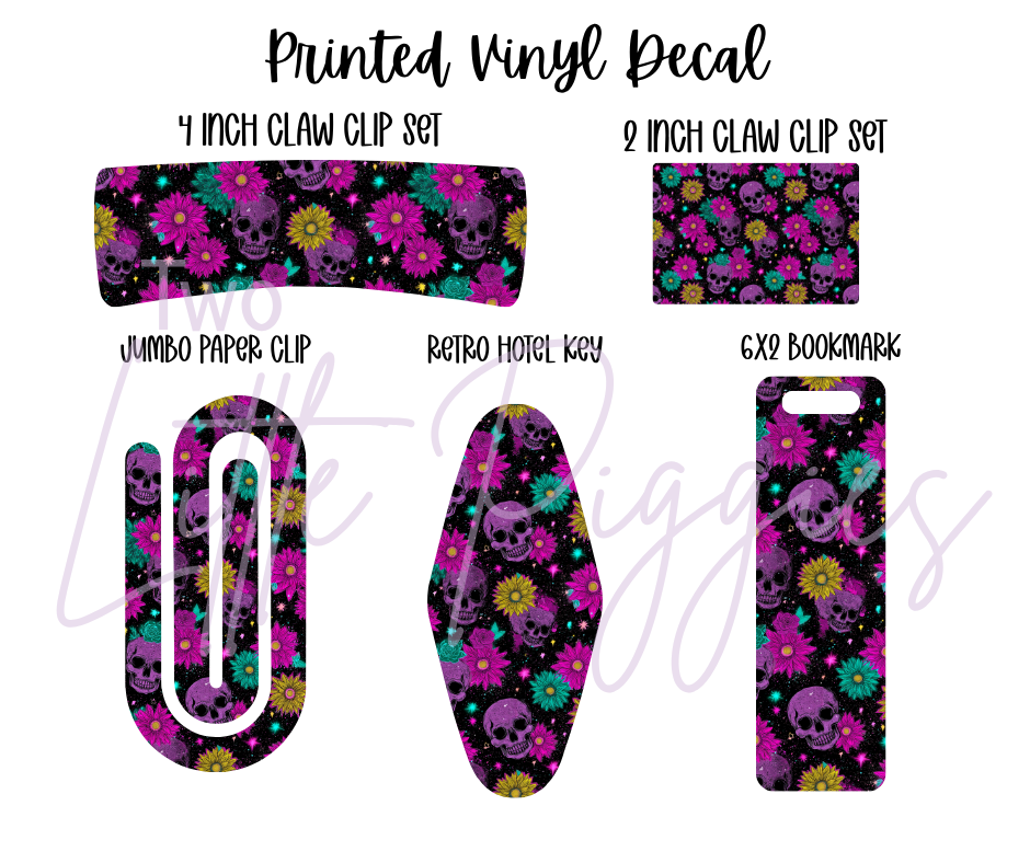Printed Vinyl - Skelli Flowers