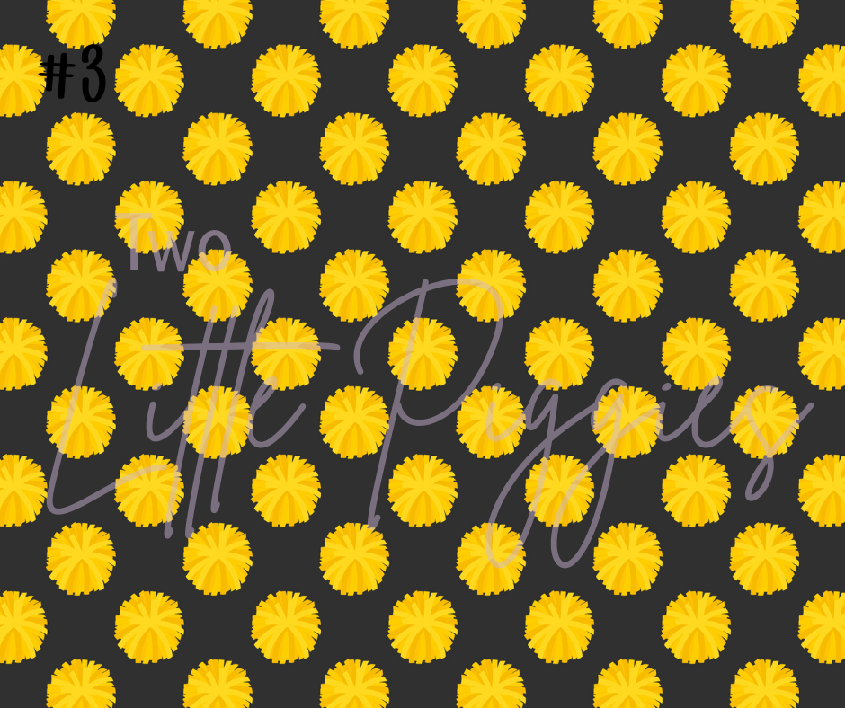 Printed Vinyl - Cheer - Yellow and Black