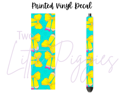 Printed Vinyl - Back to School - Pencil Bows
