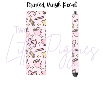 Printed Vinyl - Back to School - Pastel School Supplies