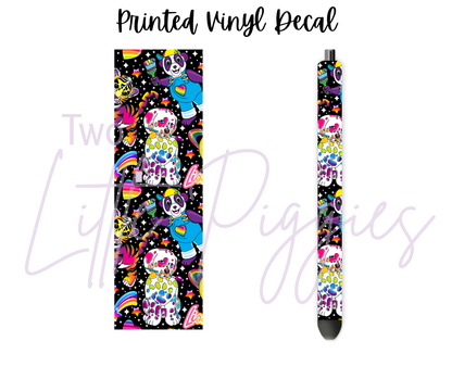 Printed Vinyl - 90's - Lisa Frank - Black