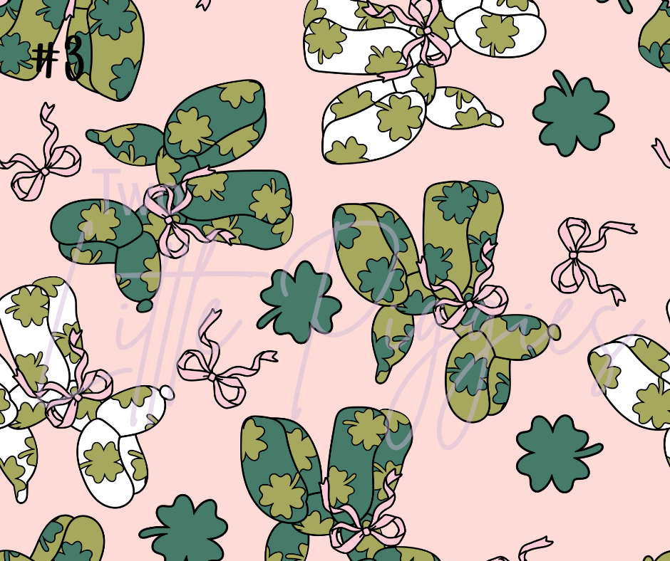 Printed Vinyl - St. Patrick's - Bows, Disco, and Balloon Dogs
