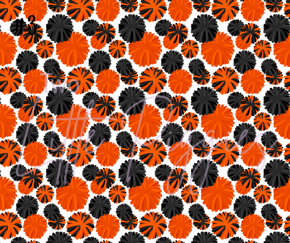 Printed Vinyl - Cheer - Orange and Black