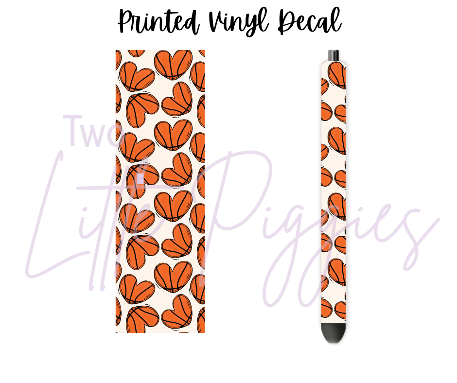 Printed Vinyl - Basketball Hearts