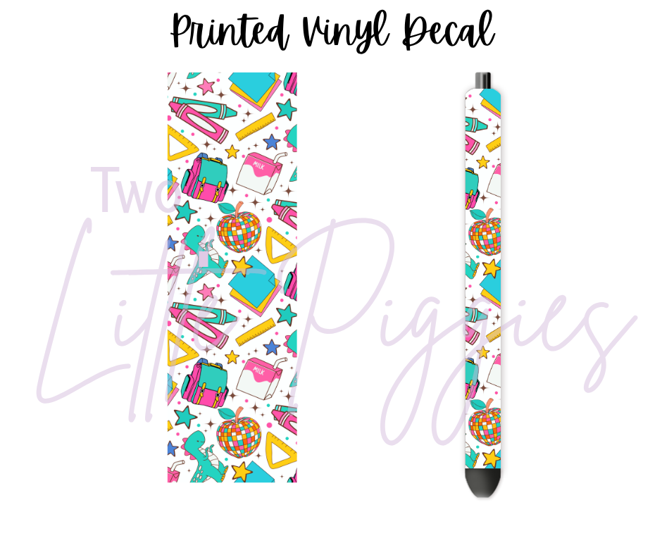 Printed Vinyl - Back to School - Disco Apple
