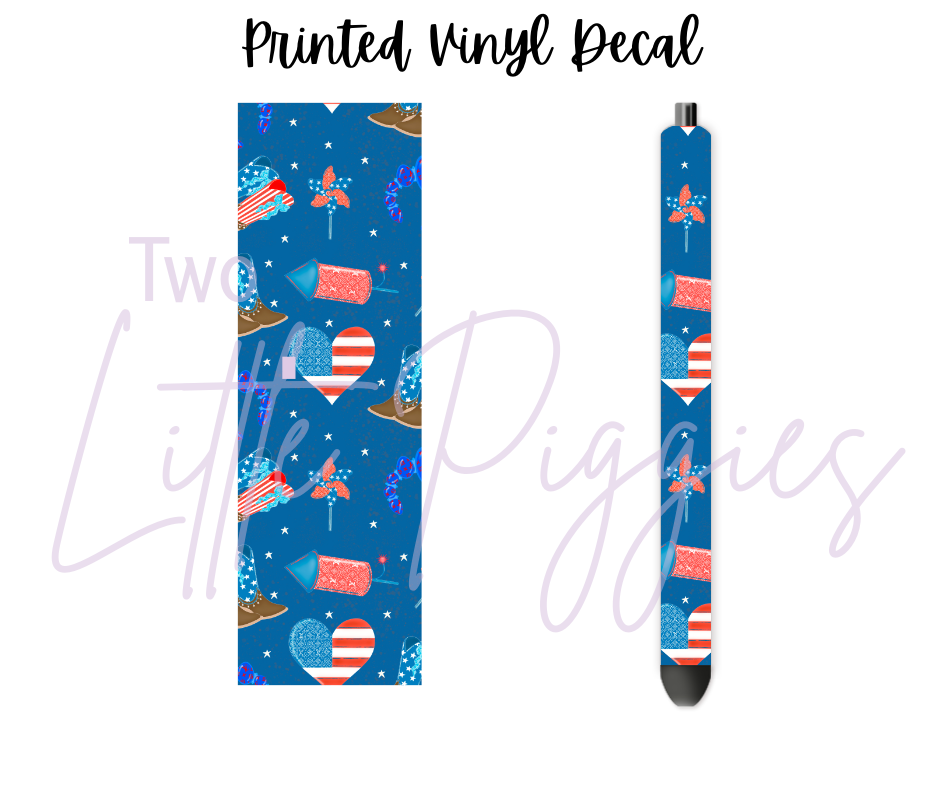 Printed Vinyl - 4th of July -RWB Cowboy Boots