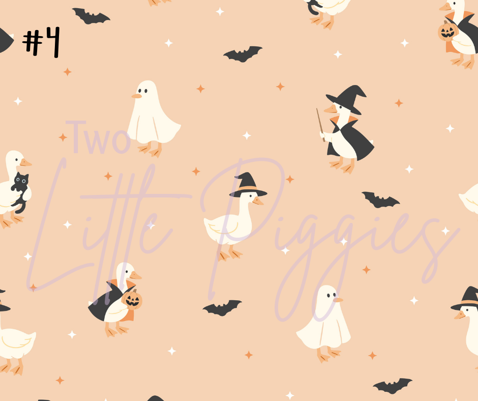Printed Vinyl - Halloween Spooky Goose - Purple and Orange
