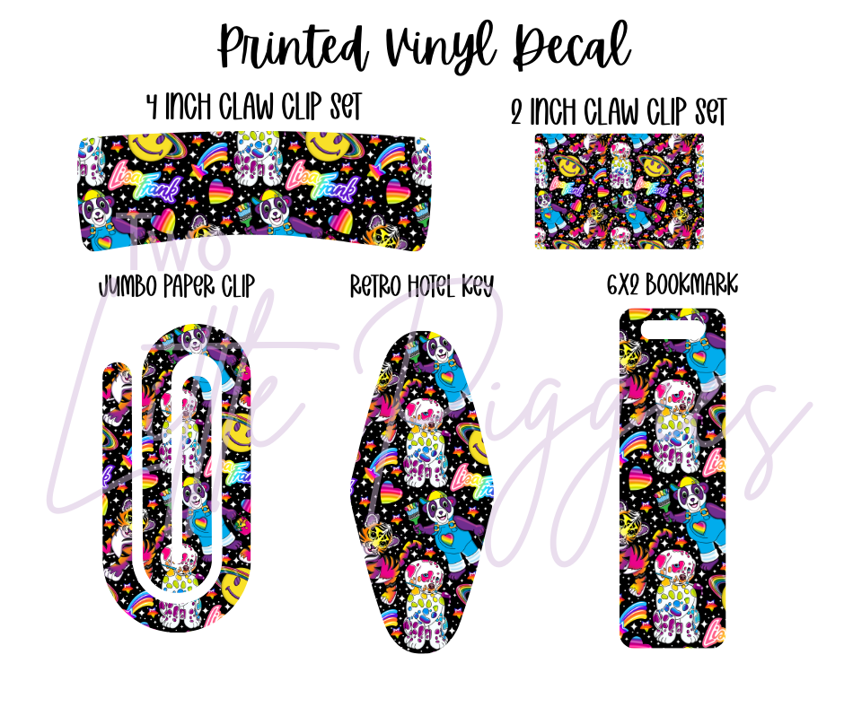 Printed Vinyl - 90's - Lisa Frank - Black