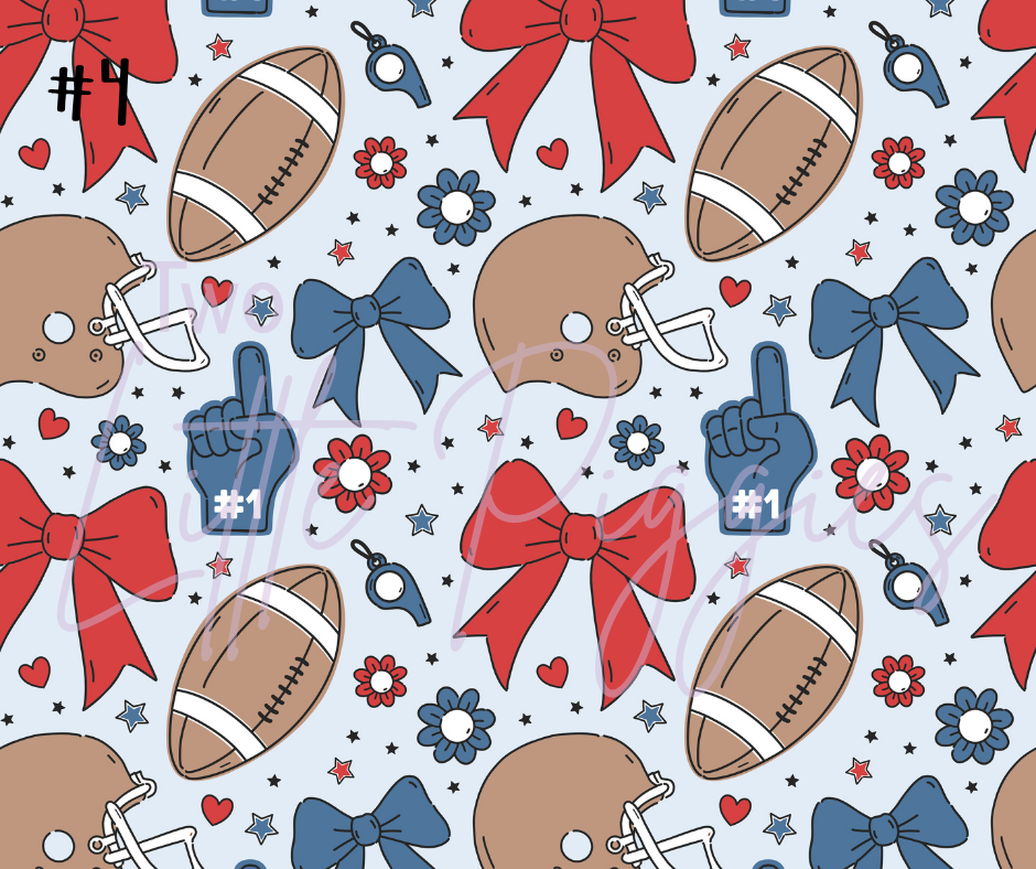 Printed Vinyl - Football and Bows