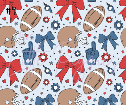 Printed Vinyl - Football and Bows