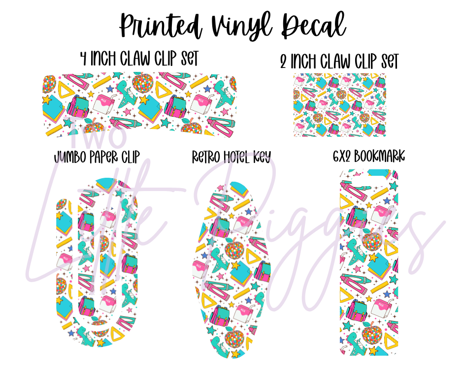 Printed Vinyl - Back to School - Disco Apple