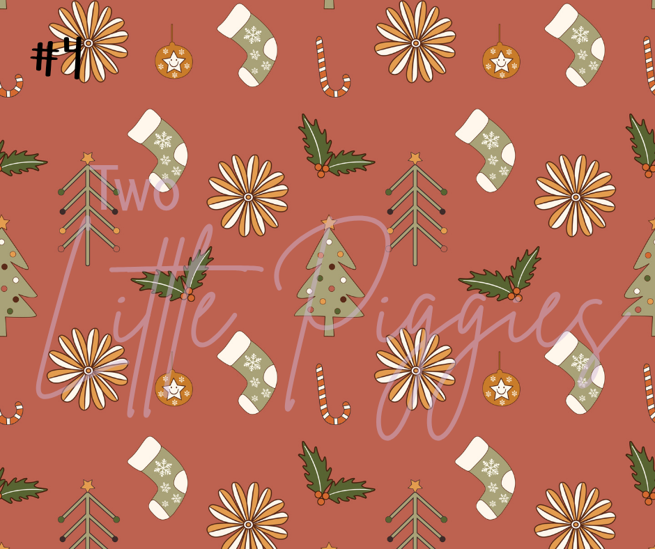 Printed Vinyl - 70s Retro Christmas