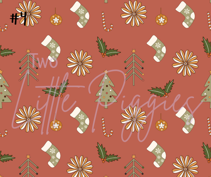 Printed Vinyl - 70s Retro Christmas