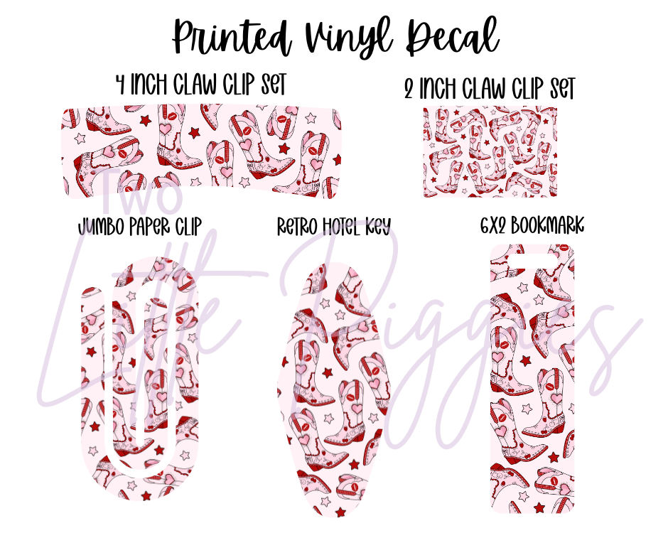 Printed Vinyl - 4th of July - Red Lover Cowgirl Boot