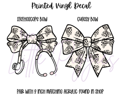 Printed Vinyl - Black and White Checkered Bows