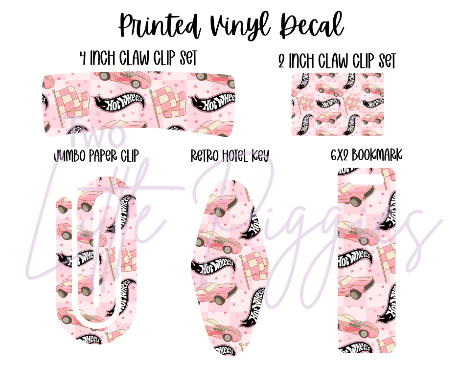 Printed Vinyl - Hot Wheels - Pink