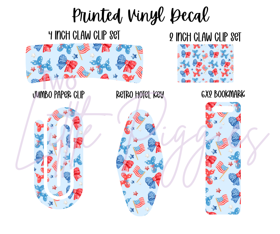 Printed Vinyl - 4th of July -RWB Balloon Dog
