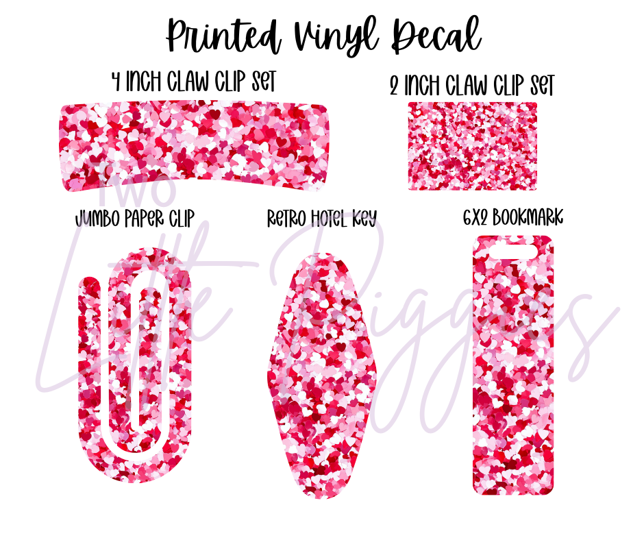 Printed Vinyl - Heart Confetti