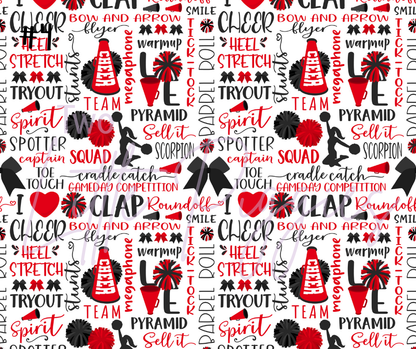Printed Vinyl - Cheer - Red and Black