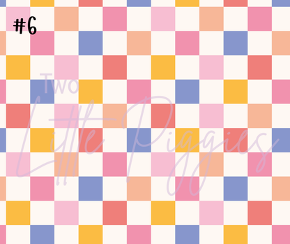 Printed Vinyl - Checkers and Flowers