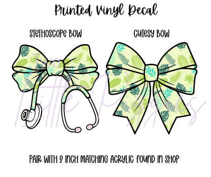 Printed Vinyl - Tropical Green Leaves