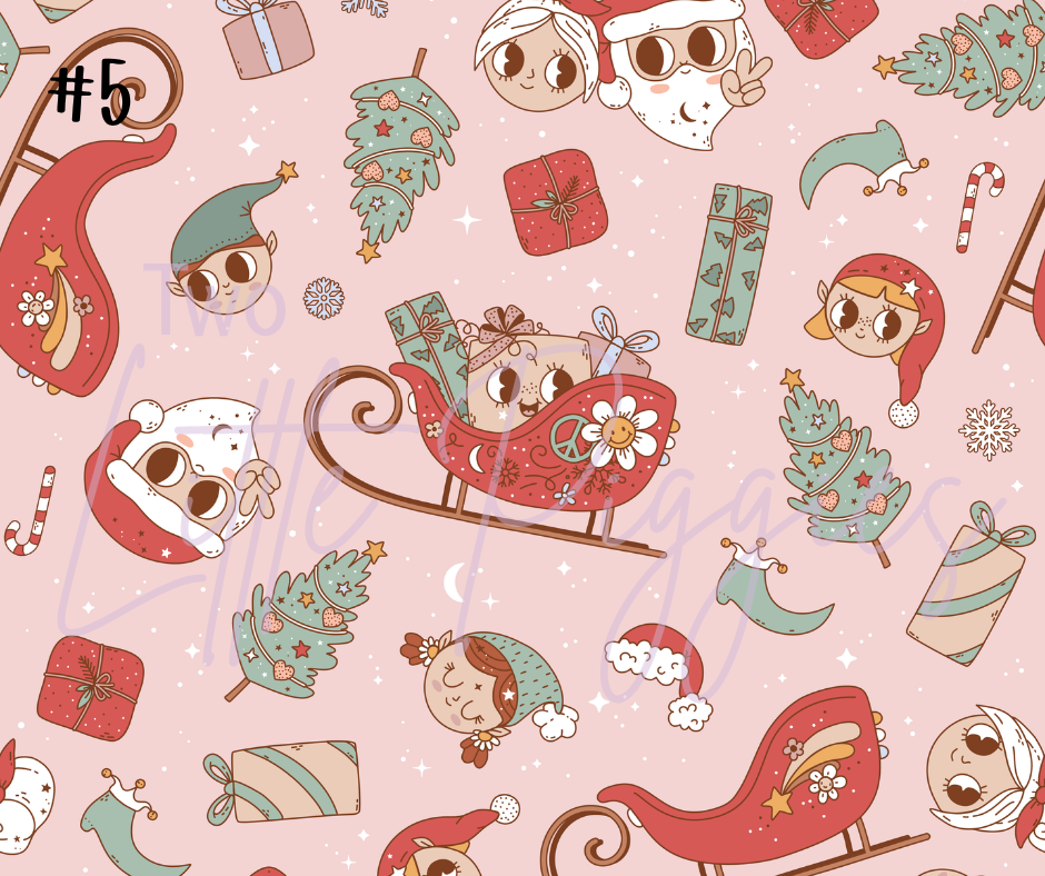 Printed Vinyl - Groovy Retro Christmas