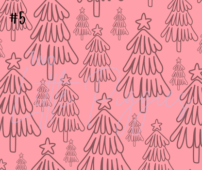 Printed Vinyl - Retro Pink Christmas