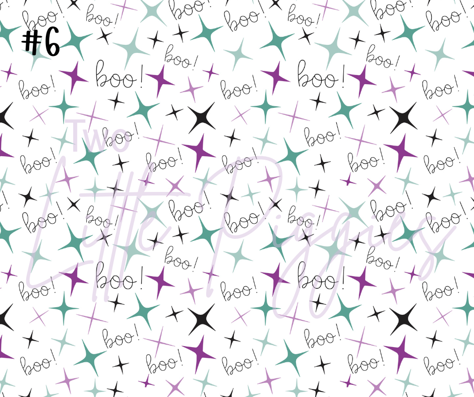 Printed Vinyl - Halloween Teal & Purple Collection