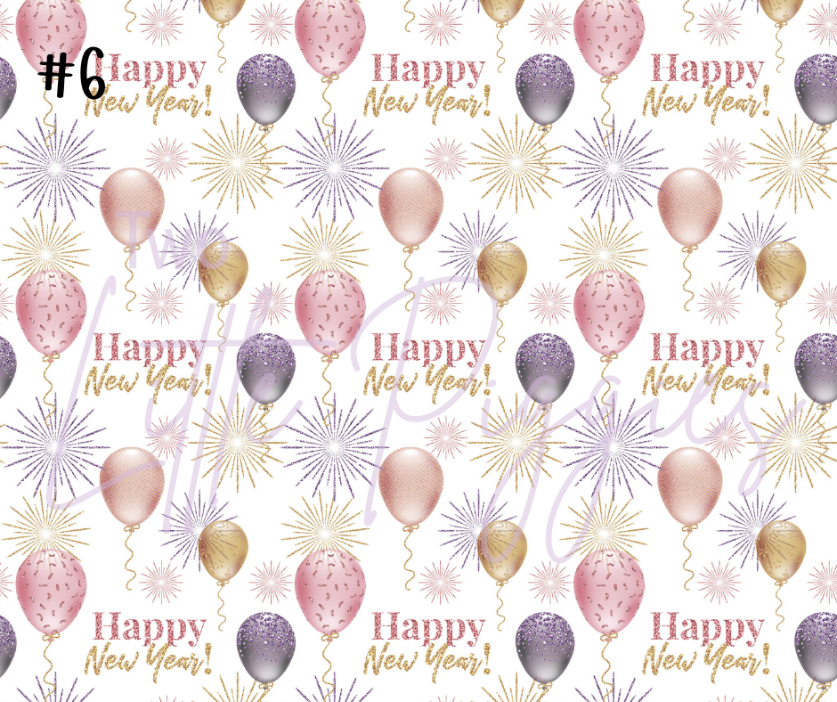 Printed Vinyl - New Year  - Purple