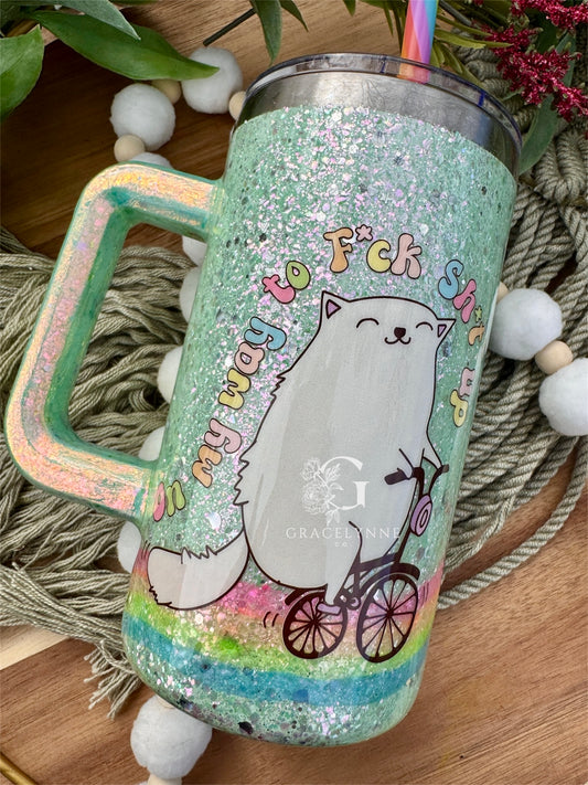 On My Way Cat- 20 oz Mug